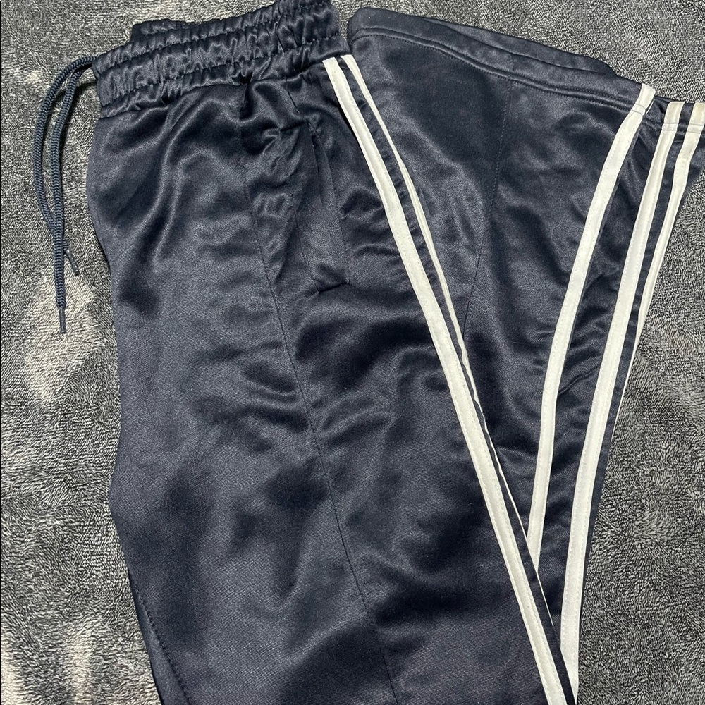 Navy blue flare track pants